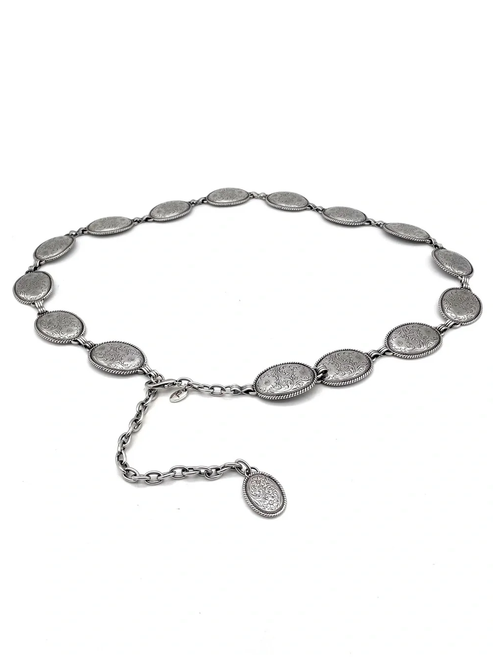 Brighton Western Silver Oval Medallion Chain Belt - Women Accessories
